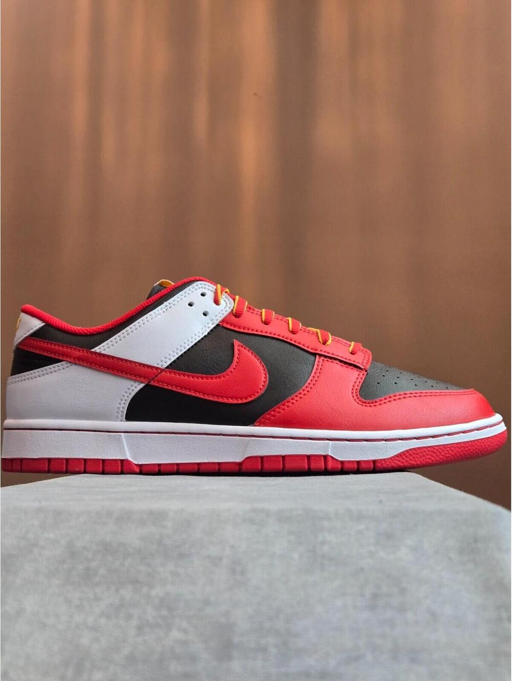 Nike Dunk Low Retro Black White University Red Gold IV2706-010 Men's 12M NIB